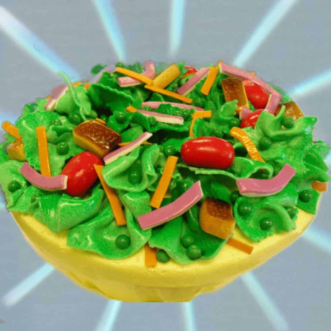 Cake that looks like a bowl of salad